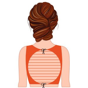 Round Keyhole with Cords and Double Tie up Back