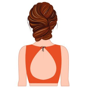 Drop Shape Keyhole with Tie-up Back