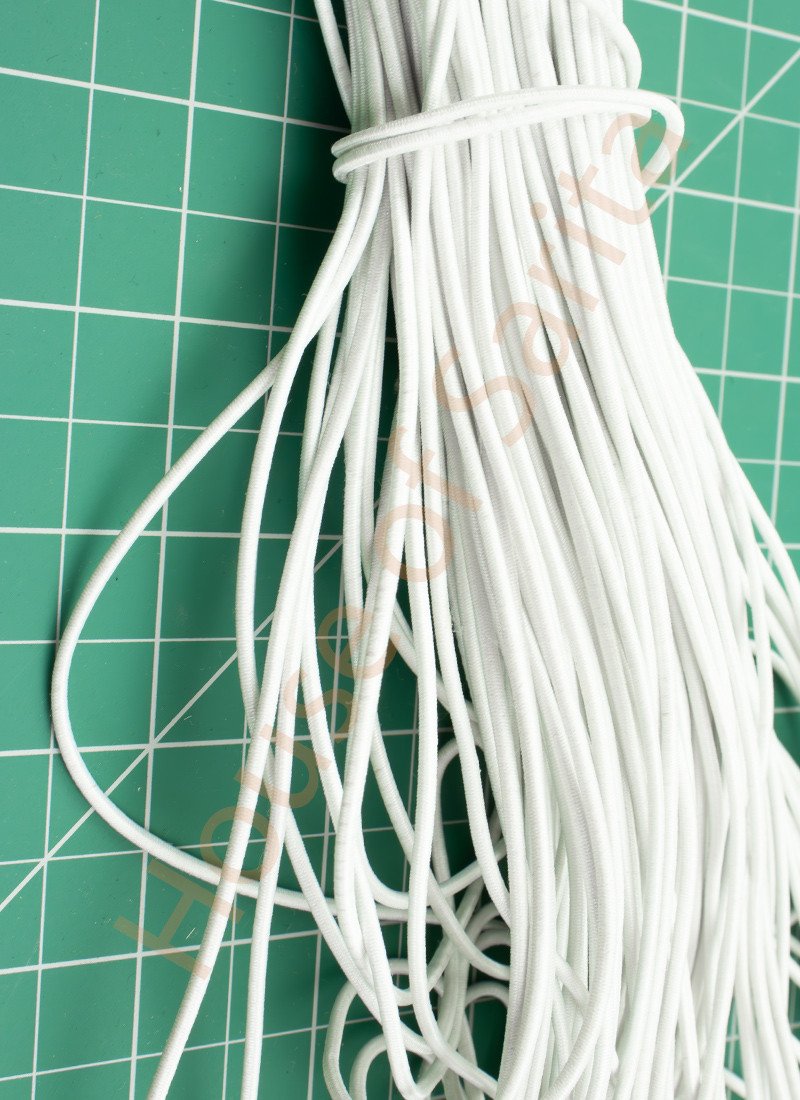 3mm White Round Elastic Cord for Sewing & Crafts  5mtrs– Flexible, Durable